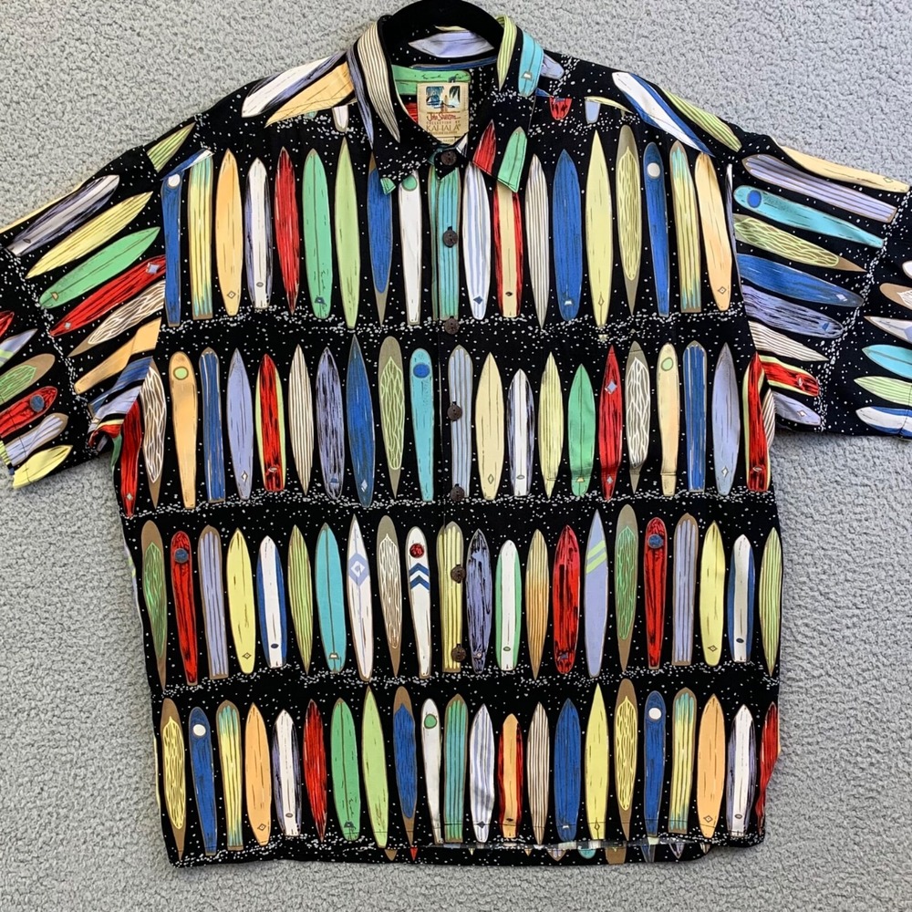 KAAHALA - JOHN SEVERSON Mens Rayon Surf Boards All over Hawaiian Aloha Sz XL
